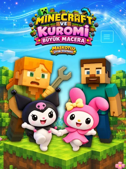 Minecraft ve Kuromi "Büyük Macera" afişi