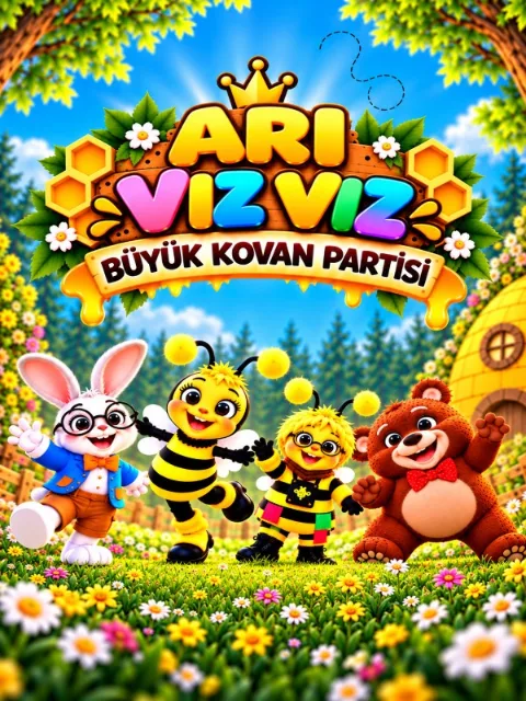 Arı Vız Vız Büyük Kovan Partisi Çocuk Tiyatrosu afişi