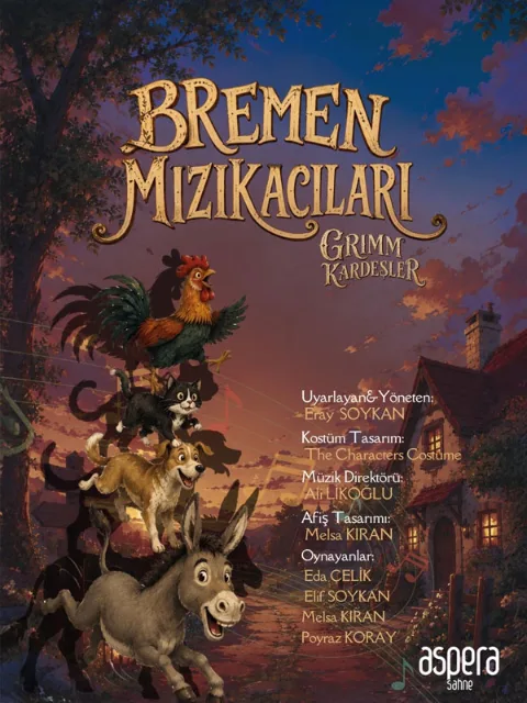 Bremen Mızıkacıları Grimm Kardeşler afişi